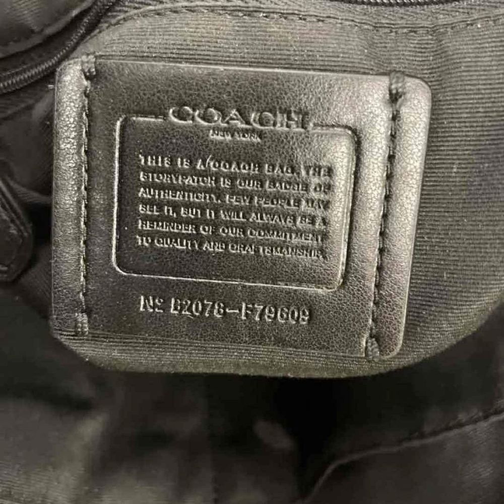 COACH Brown Black Monogram Designer Handbag Purse Tote Bag - Picture 7 of 7